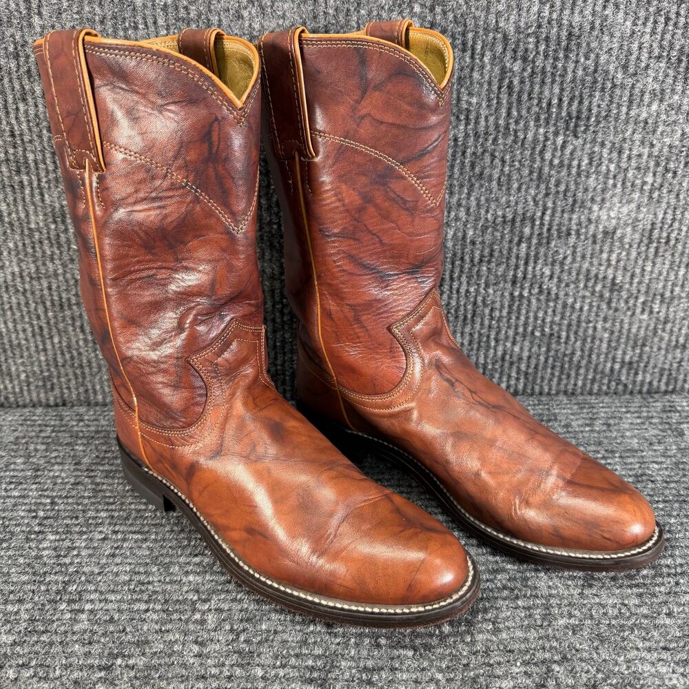 Vintage Justin Women’s 6 B Brown Leather Western Cowboy Boots USA Made